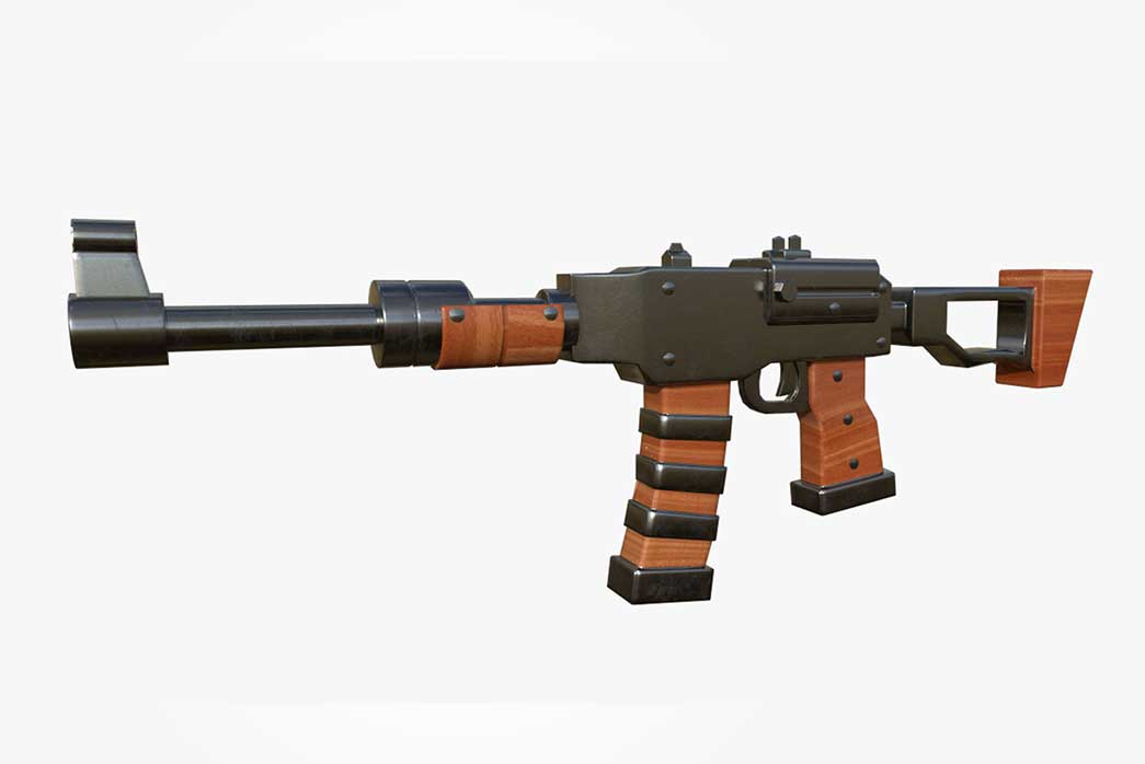 stylized ak47 gun 3d model, 3d gun, stylized ak 47, 3d ak47,