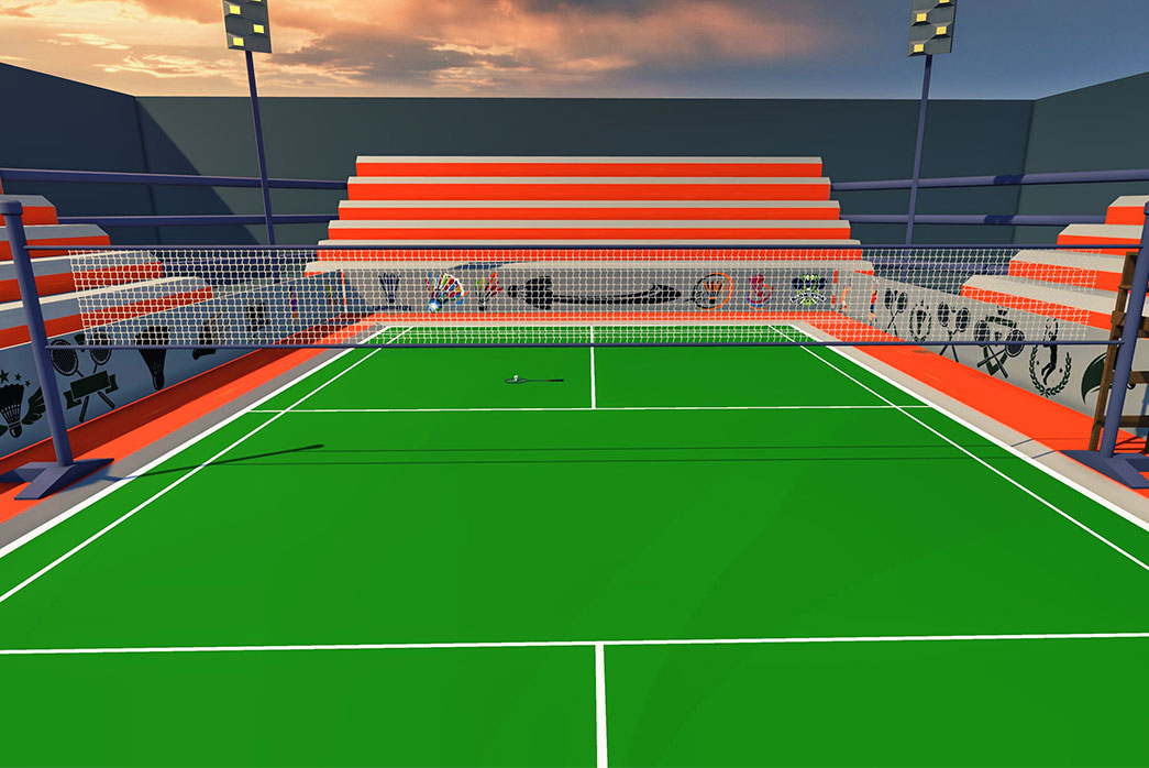 3d badminton court, badminton court 3d model, badminton court environment,