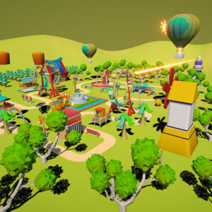 3d amusement park environment, 3d kids park, 3d play area,