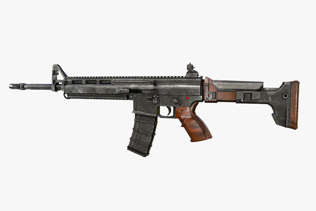 assault rifle 3d model, 3d assault rifle, 3d gun, ruger sr 556 takedown rifle, ruger sr 556 rifle,