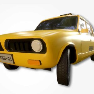 3d model taxi, yellow cab 3d model,