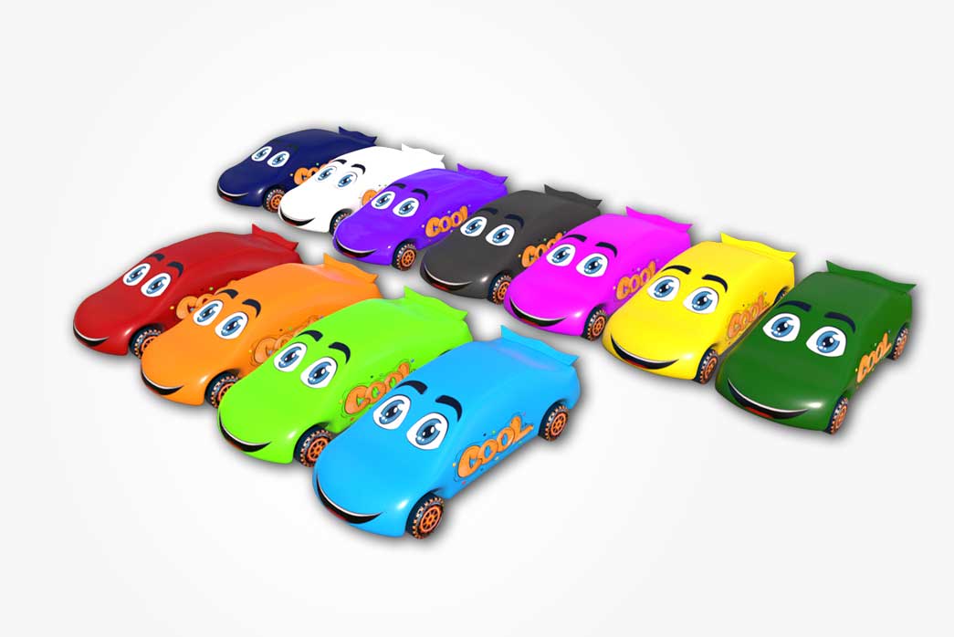 3d cartoon car, 3d cartoon sports car, cartoonish car, 3d model car,