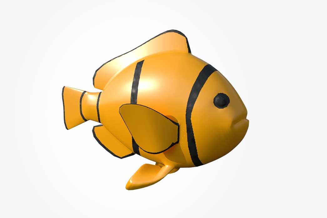 fish low poly 3d model, 3d fish, cartoon fish 3d model,